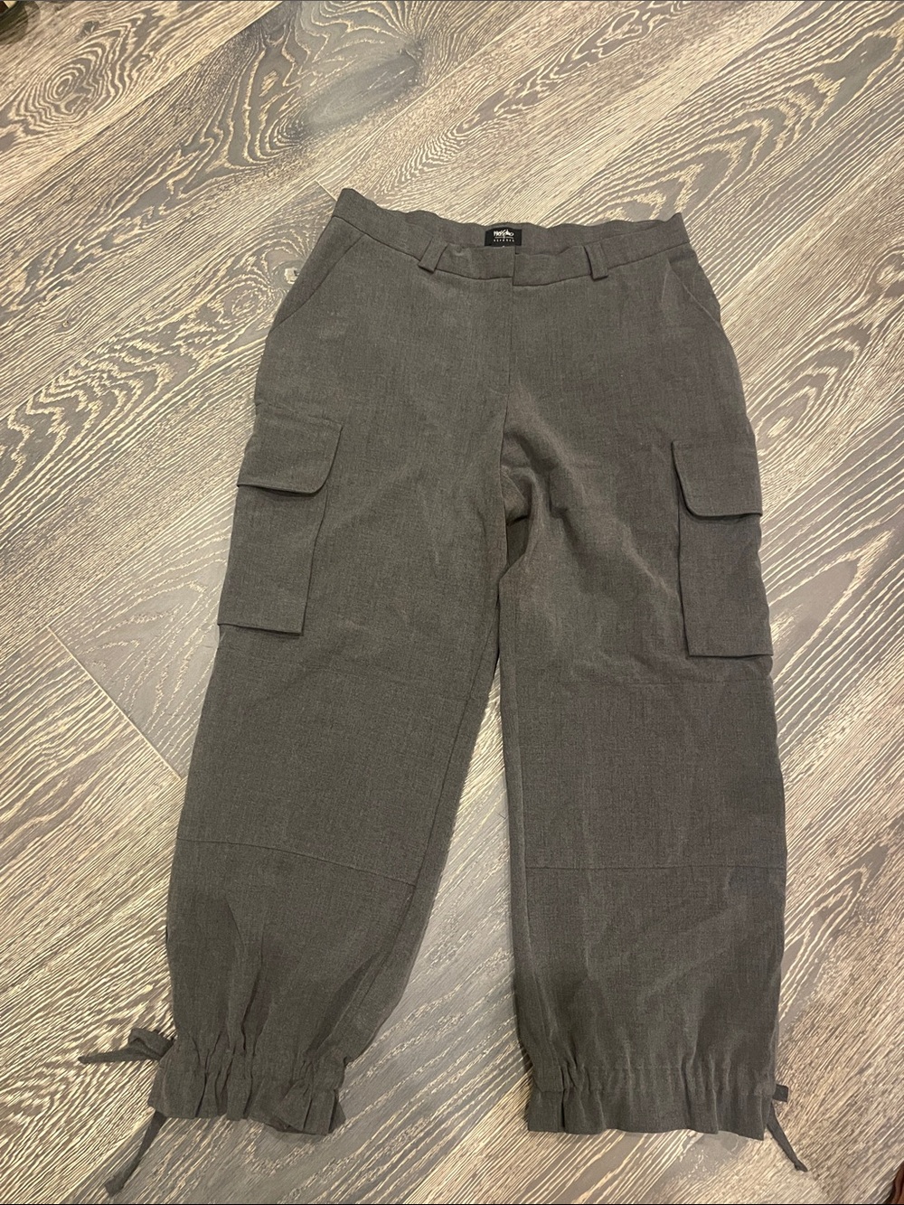 Womens Gray Cargo Jogger Pants